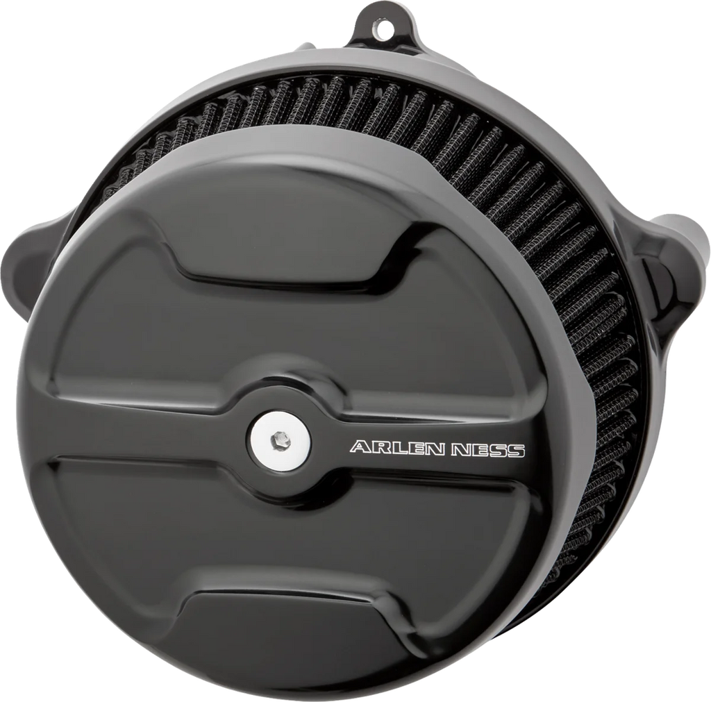 Arlen Ness Big Sucker Stage 1 Air Cleaner Kit with Cover - Knuckle - Black 600-309 - Side View
