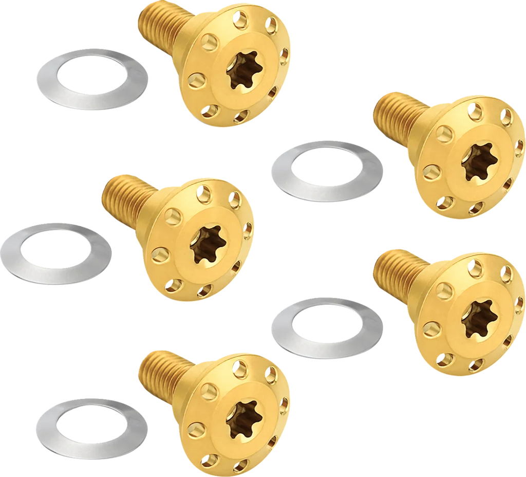 Arlen Ness Bolt Kit - Holeshot/Front/Floating/Brake Rotor - Spoke Mount - Gold - 5 Pack - Main Product View