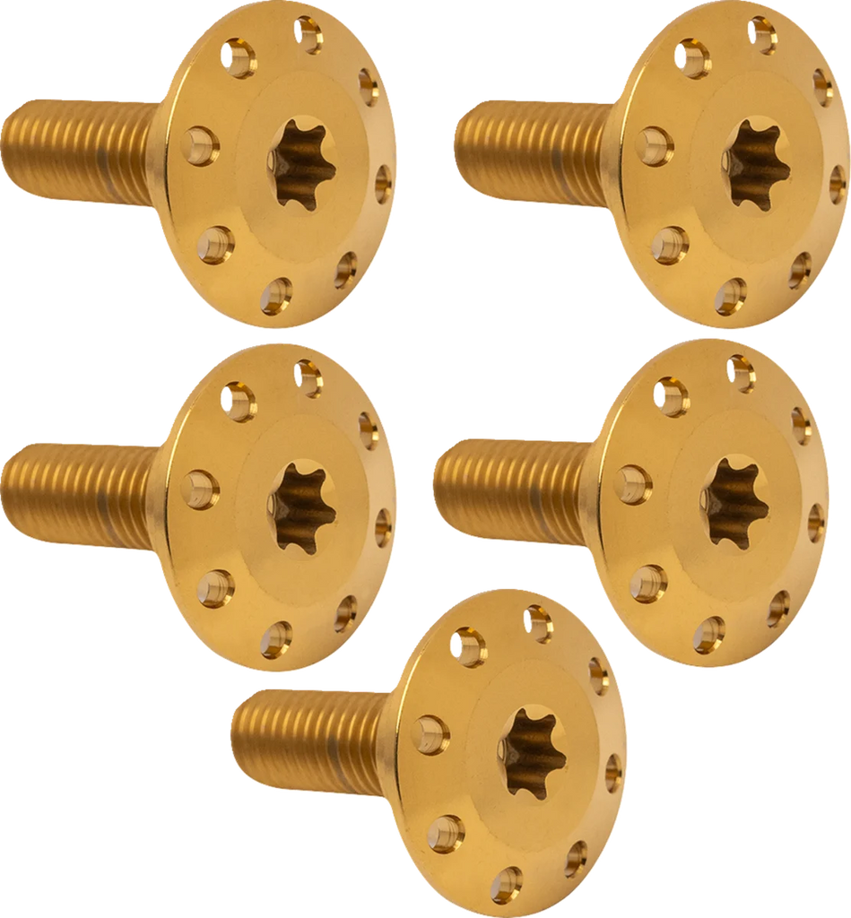 Arlen Ness Bolt Kit - Holeshot/Rotor/Front - Hub Mount - Gold - 5 Pack 300-914 - Side View