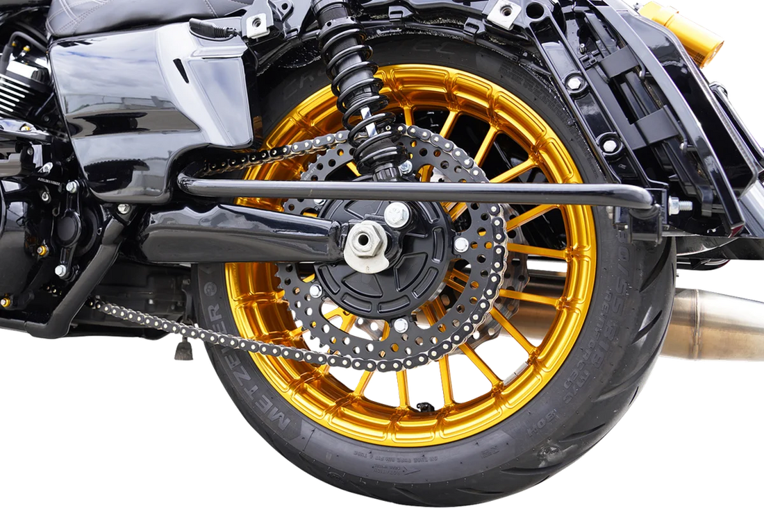 Arlen Ness Chain Drive Kit - 27/57 Tooth - Black fits FLT / FLH - Side View