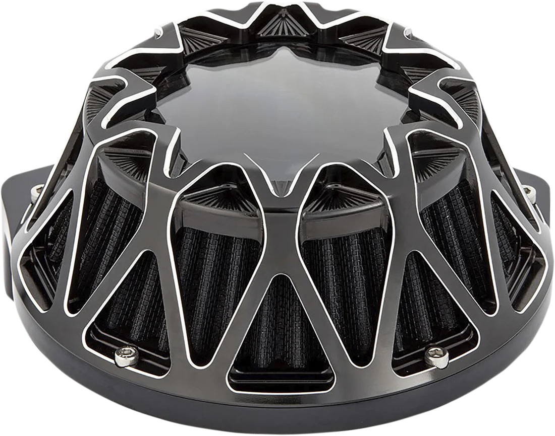 Arlen Ness Crossfire Air Cleaner - Black 600-038 - Side View