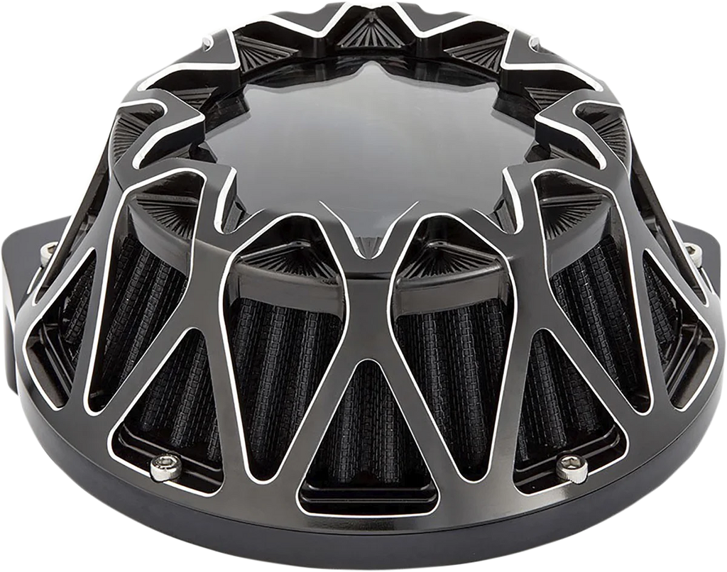 Arlen Ness Crossfire Air Cleaner - Black 600-041 - Side View