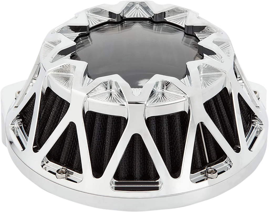 Arlen Ness Crossfire Air Cleaner - Chrome 600-049 - Side View