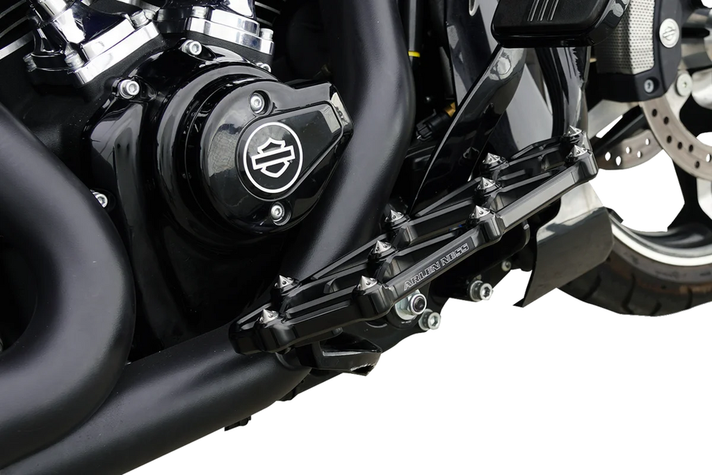 Arlen Ness Diamond Floorboards - Driver - Black - Side View