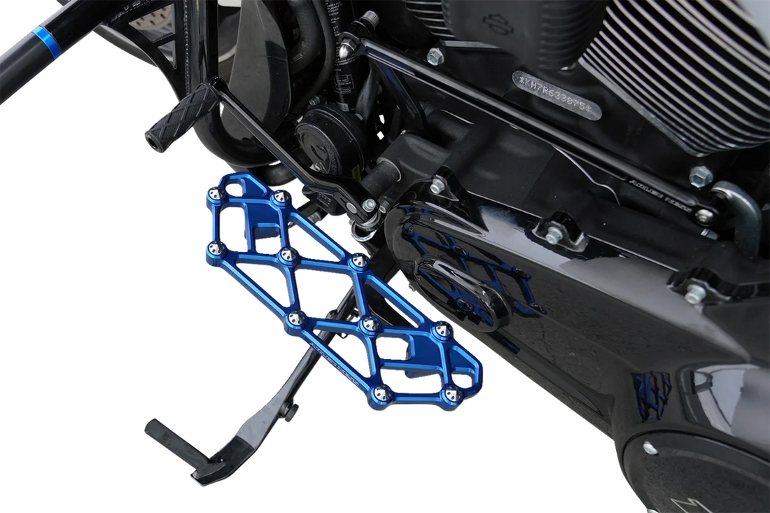 Arlen Ness Diamond Floorboards - Driver - Blue - Additional View 5