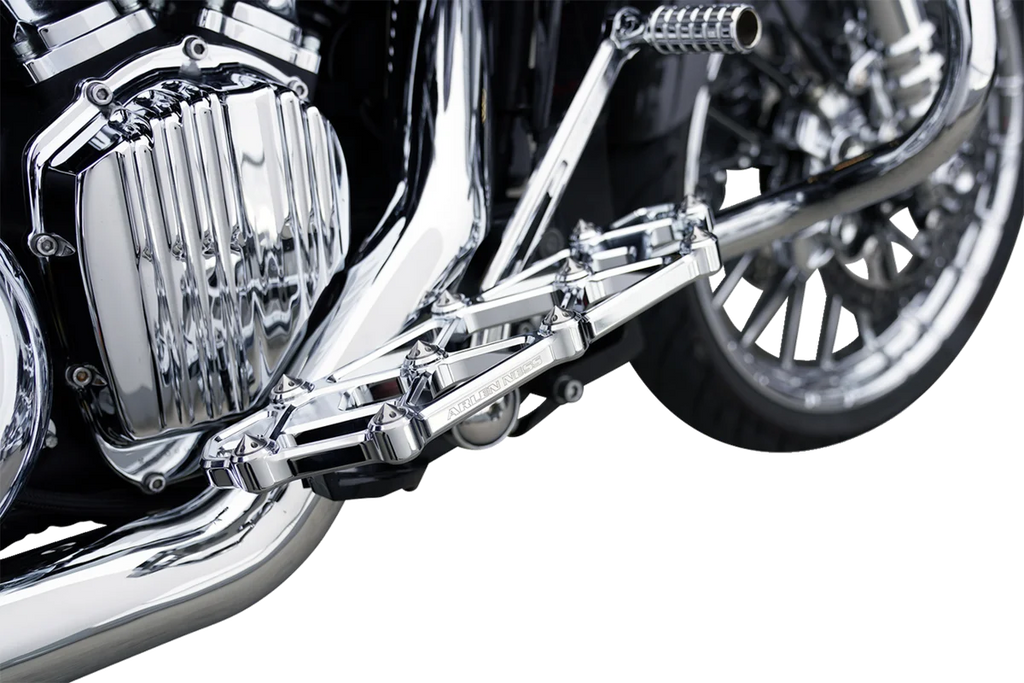 Arlen Ness Diamond Floorboards - Driver - Chrome - Side View
