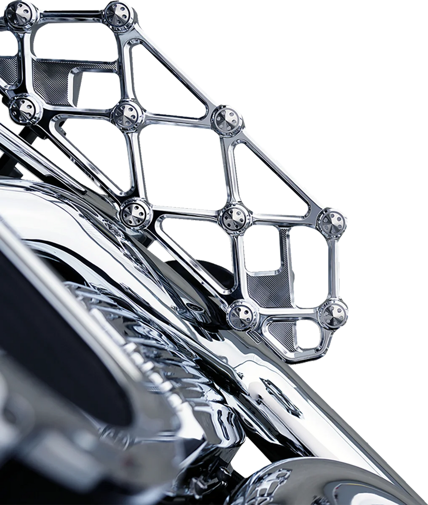 Arlen Ness Diamond Floorboards - Driver - Chrome - Installation View