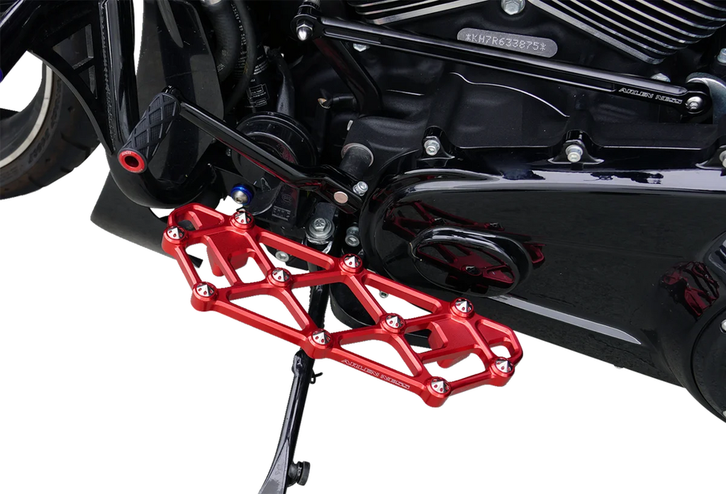 Arlen Ness Diamond Floorboards - Driver - Red - Side View