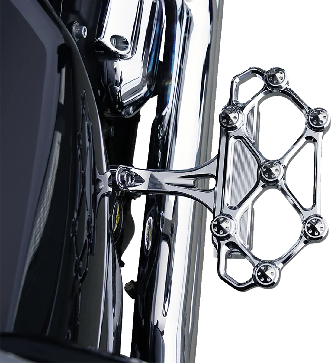 Arlen Ness Diamond Floorboards - Passenger - Chrome - Side View