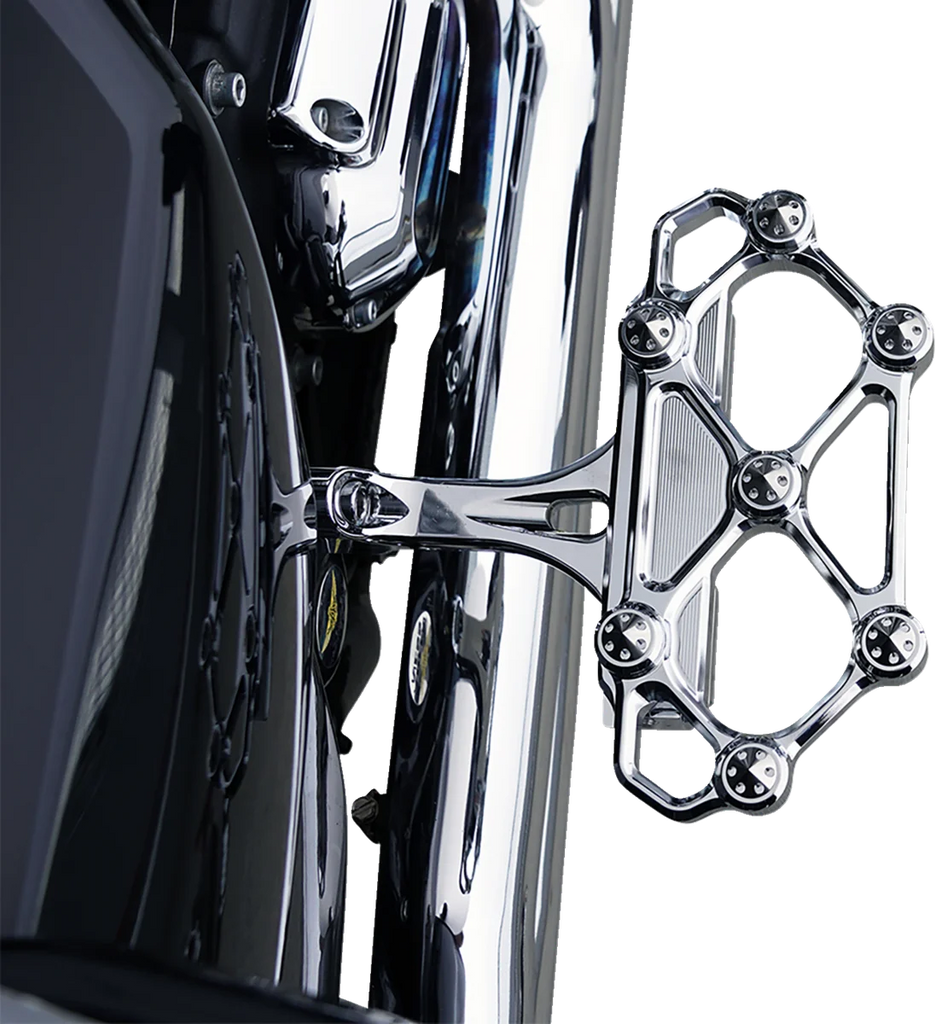 Arlen Ness Diamond Floorboards - Passenger - Chrome - Side View