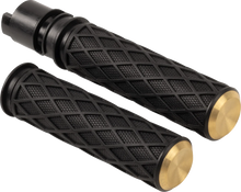 Load image into Gallery viewer, Arlen Ness Diamond Grips - TBW - Brass - Main Product View