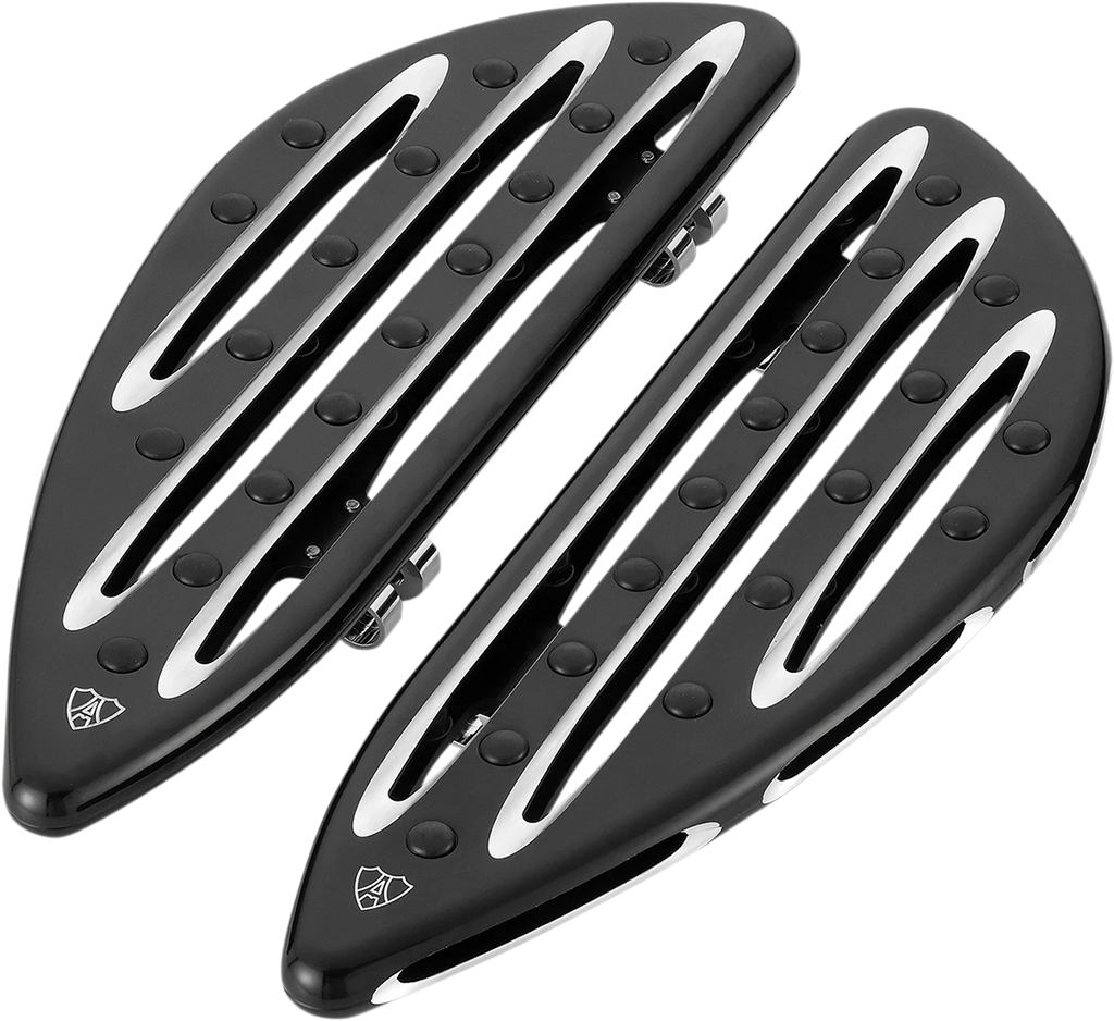 Arlen Ness Driver Floorboards - Deep Cut - Black 06-833 - Main Product View