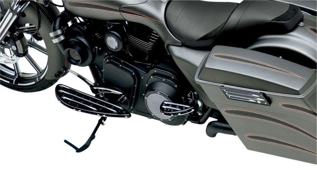 Arlen Ness Driver Floorboards - Deep Cut - Black 06-833 - Side View