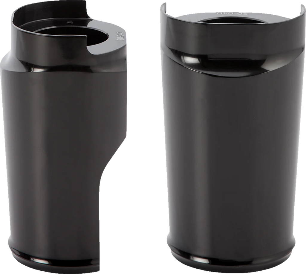 Arlen Ness Fat Tire Fork Boot Cover - Black Anodized - Smooth 20-040 - Main Product View