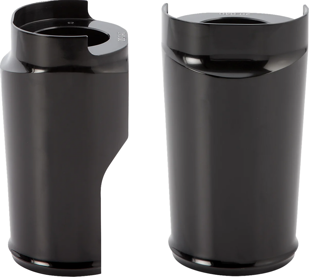 Arlen Ness Fat Tire Fork Boot Cover - Black Anodized - Smooth 20-042 - Main Product View