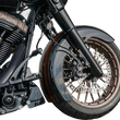 Load image into Gallery viewer, Arlen Ness Fat Tire Fork Boot Cover - Black Anodized - Smooth 20-042 - Back View