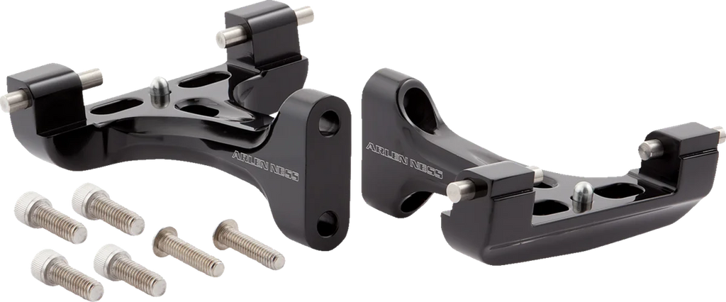 Arlen Ness Forged Passenger Floorboard Mounts - All Black 410-032 - Main Product View