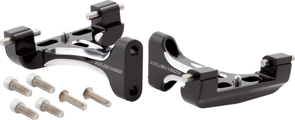 Arlen Ness Forged Passenger Floorboard Mounts - All Black 410-032 - Detail View