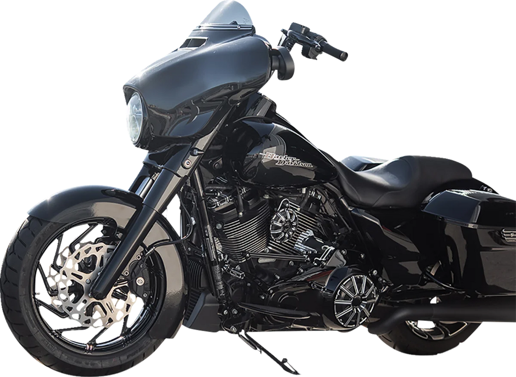 Arlen Ness Fork Boot Cover - Gloss Black Powdercoat - Smooth 125-000 - Side View