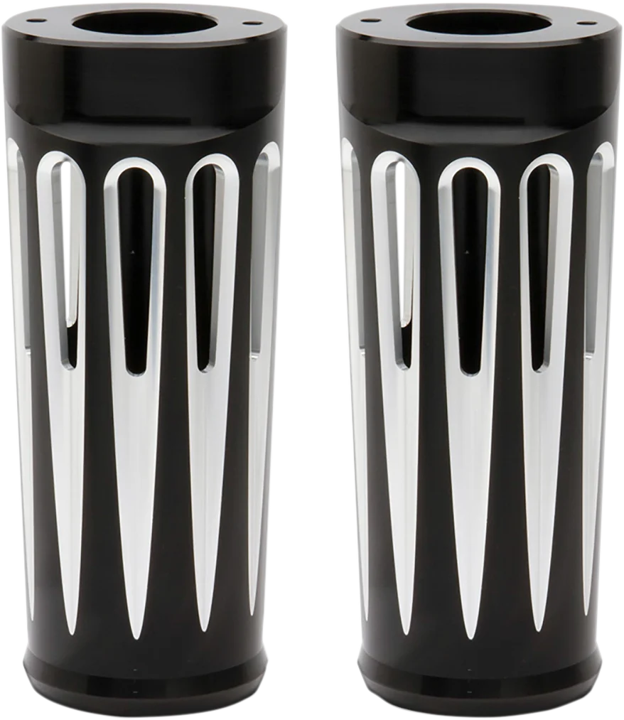 Arlen Ness Fork Boot Covers - +2" - Black Anodized - Deep Cut - FL 20-029 - Main Product View