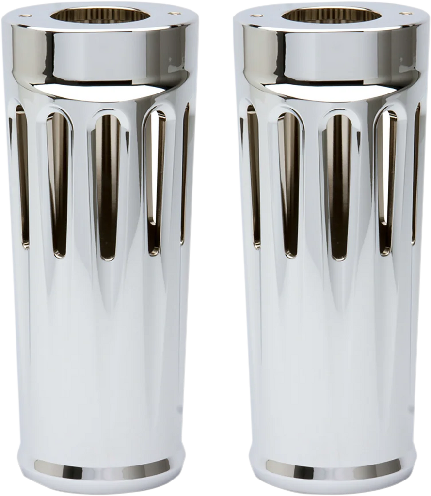 Arlen Ness Fork Boot Covers - +2" - Chrome - Deep Cut - FL 20-027 - Main Product View