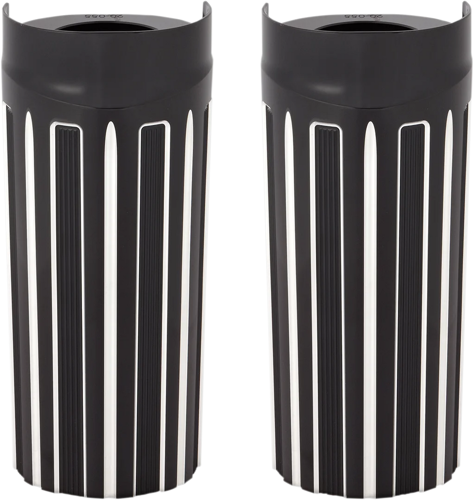 Arlen Ness Fork Boot Covers - Black Anodized - 10-Gauge - FLHT 20-017 - Side View