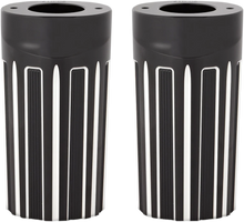 Load image into Gallery viewer, Arlen Ness Fork Boot Covers - Black Anodized - Deep Cut - FLHTD 20-014 - Side View