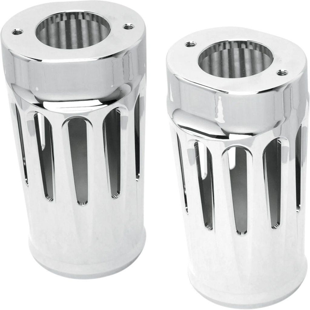 Arlen Ness Fork Boot Covers - Chrome - Deep Cut - FLHTD 20-012 - Main Product View