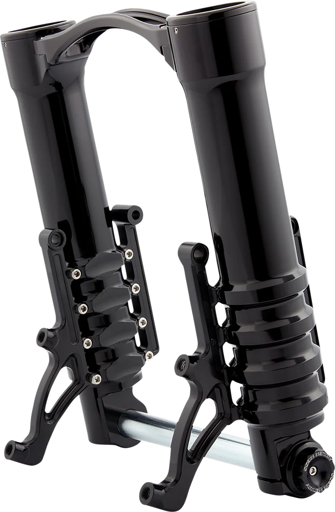 Arlen Ness Fork Legs - 49 mm - Black Anodized - For Custom Radial Mount Brake Caliper 120-003 - Main Product View
