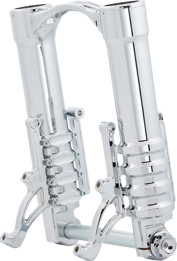 Arlen Ness Fork Legs - 49 mm - Chrome - For Custom Radial Mount Brake Caliper 120-012 - Side View