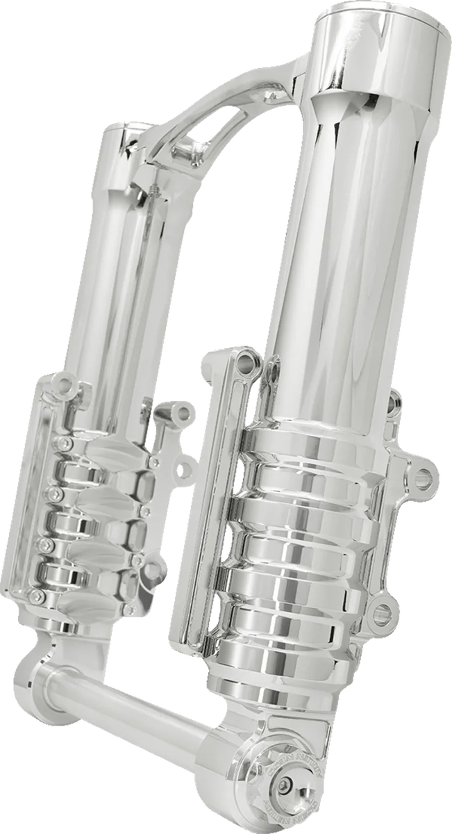 Arlen Ness Fork Legs - 49 mm - Chrome - For Custom Radial Mount Brake Caliper 120-012 - Detail View