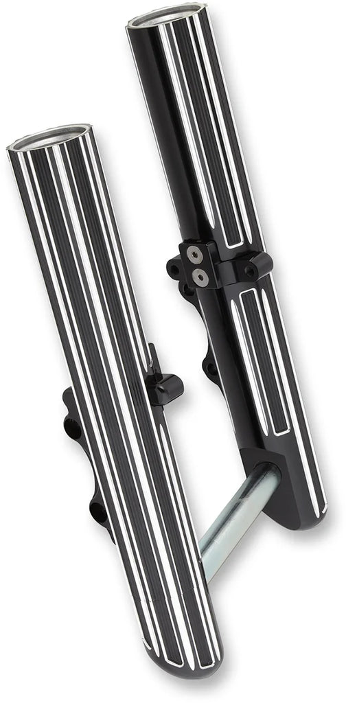 Arlen Ness Fork Legs - Black Anodized - Hot Legs - Custom Single Disc - 10-Gauge 40-521 - Main Product View
