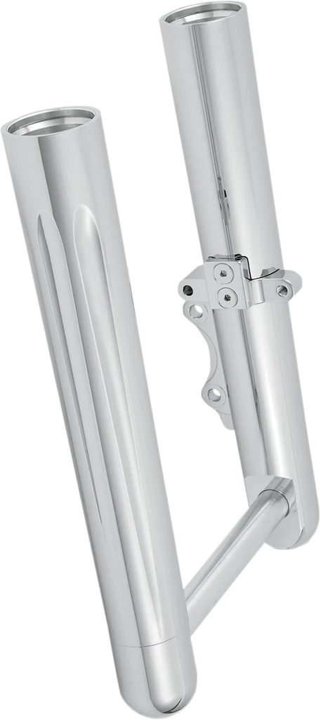 Arlen Ness Fork Legs - Chrome - Deep Cut - Dual Disc - Deep Cut - '00-'07 FLT 06-512 - Main Product View
