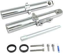 Load image into Gallery viewer, Arlen Ness Fork Legs - Chrome - Hot Legs - Custom Single Disc - Smooth - '00-'07 06-522 - Main Product View