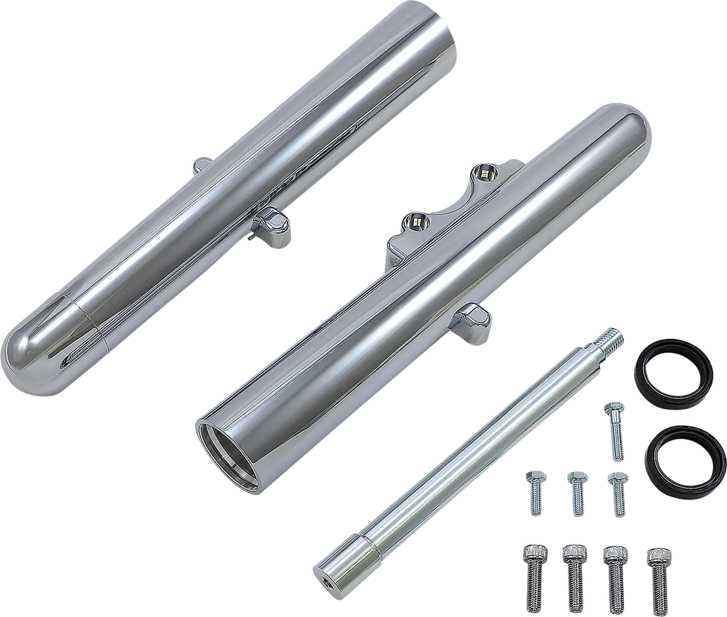 Arlen Ness Fork Legs - Chrome - Hot Legs - Custom Single Disc - Smooth - '08-'13 06-520 - Main Product View