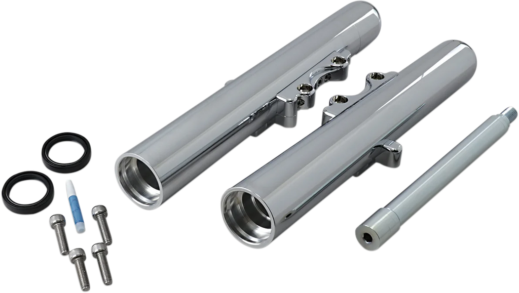 Arlen Ness Fork Legs - Chrome - Smooth - Dual Disc - '08-'13 FLT 06-500 - Main Product View