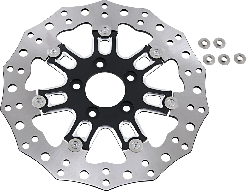 Arlen Ness Front Rotor - 7 Valve - 11.8" - Black 33-10301-202 - Side View