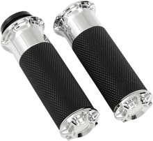 Load image into Gallery viewer, Arlen Ness Grips - Beveled - TBW - Chrome 07-328 - Main Product View