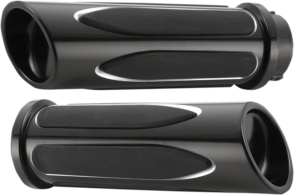 Arlen Ness Grips - Comfort - Deep Cut - TBW - Black 07-053 - Main Product View