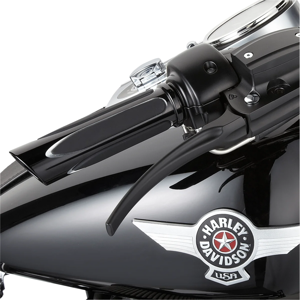Arlen Ness Grips - Comfort - Deep Cut - TBW - Black 07-053 - Side View