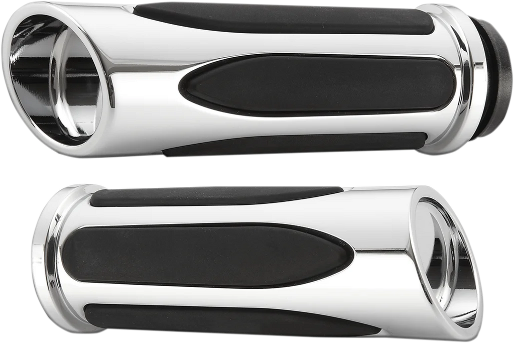 Arlen Ness Grips - Comfort - Deep Cut - TBW - Chrome 07-052