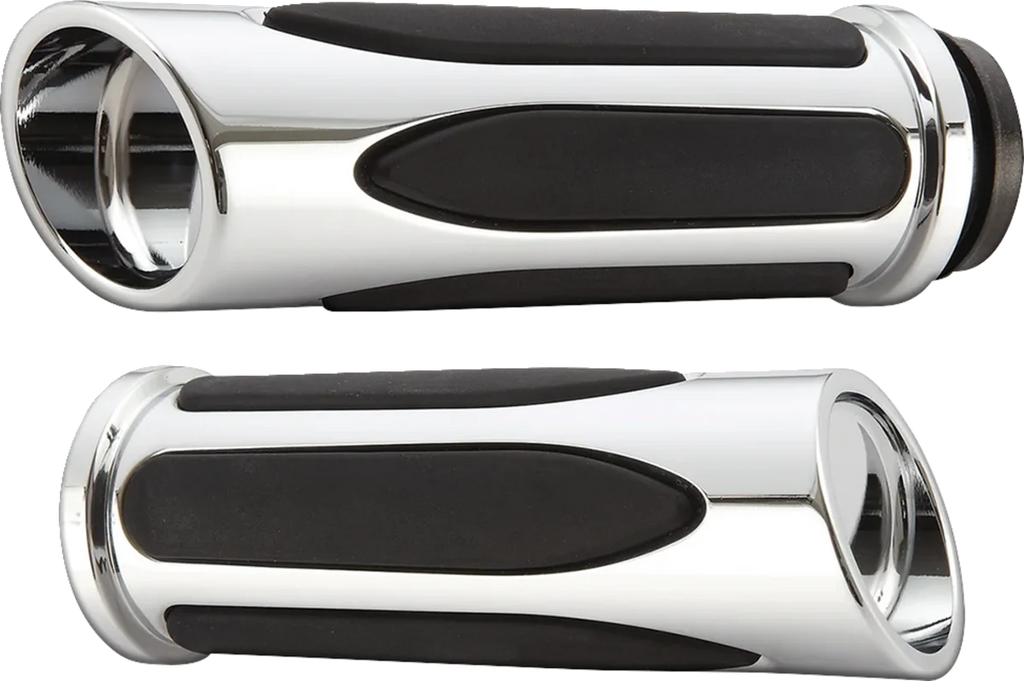 Arlen Ness Grips - Comfort - Deep Cut - TBW - Chrome 500-070 - Main Product View