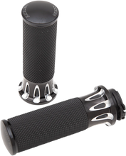 Load image into Gallery viewer, Arlen Ness Grips - Deep Cut - Cable - Black 07-317 - Main Product View