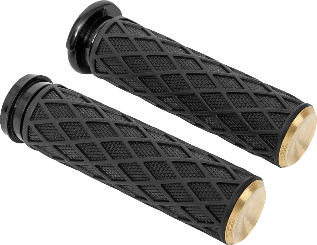Arlen Ness Grips - Diamond - Cable - Brass 500-006 - Main Product View