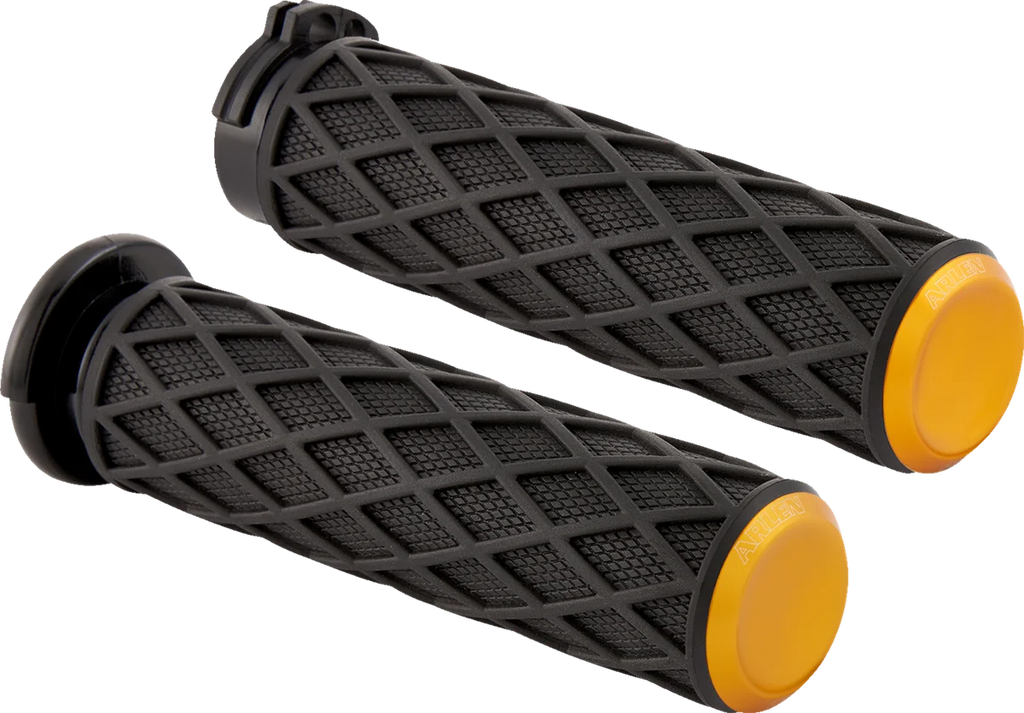 Arlen Ness Grips - Diamond - Cable - Gold 500-014 - Main Product View
