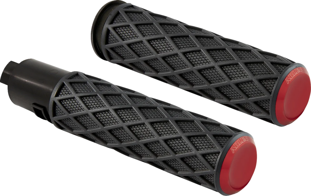 Arlen Ness Grips - Diamond - TBW - Red 500-061 - Main Product View