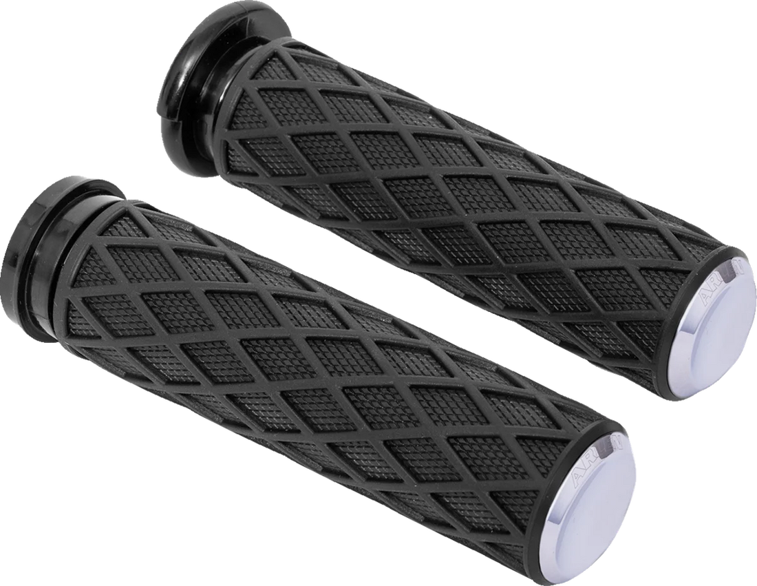 Arlen Ness Grips - Diamond - TBW - Red 500-061 - Side View