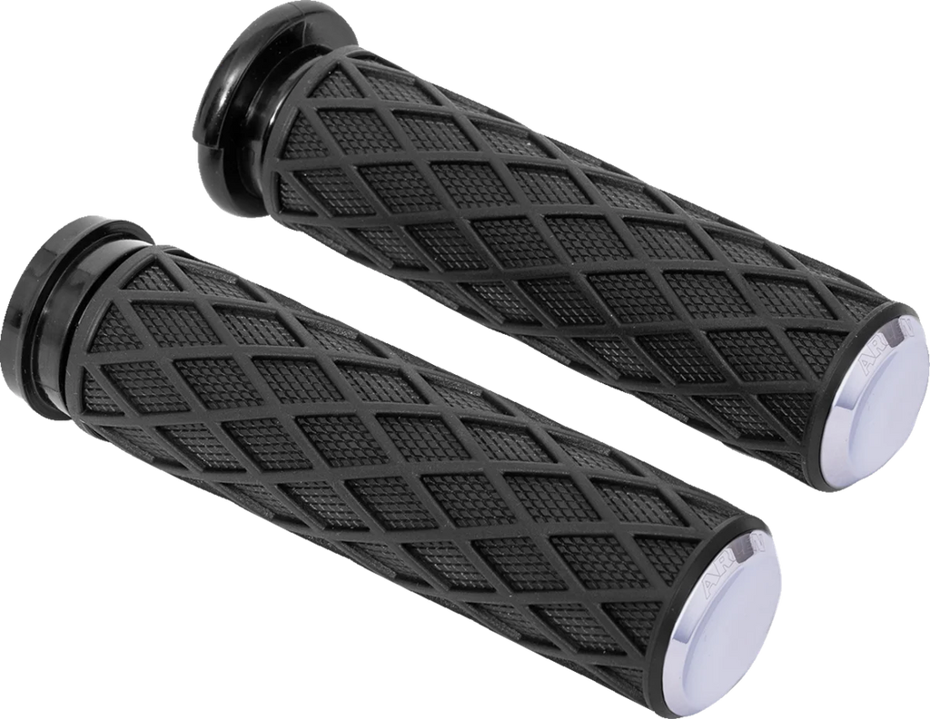 Arlen Ness Grips - Diamond - TBW - Red 500-061 - Side View