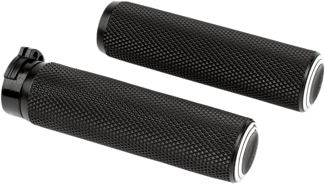 Arlen Ness Grips - Dual Ring - TBW - Black 07-310 - Side View