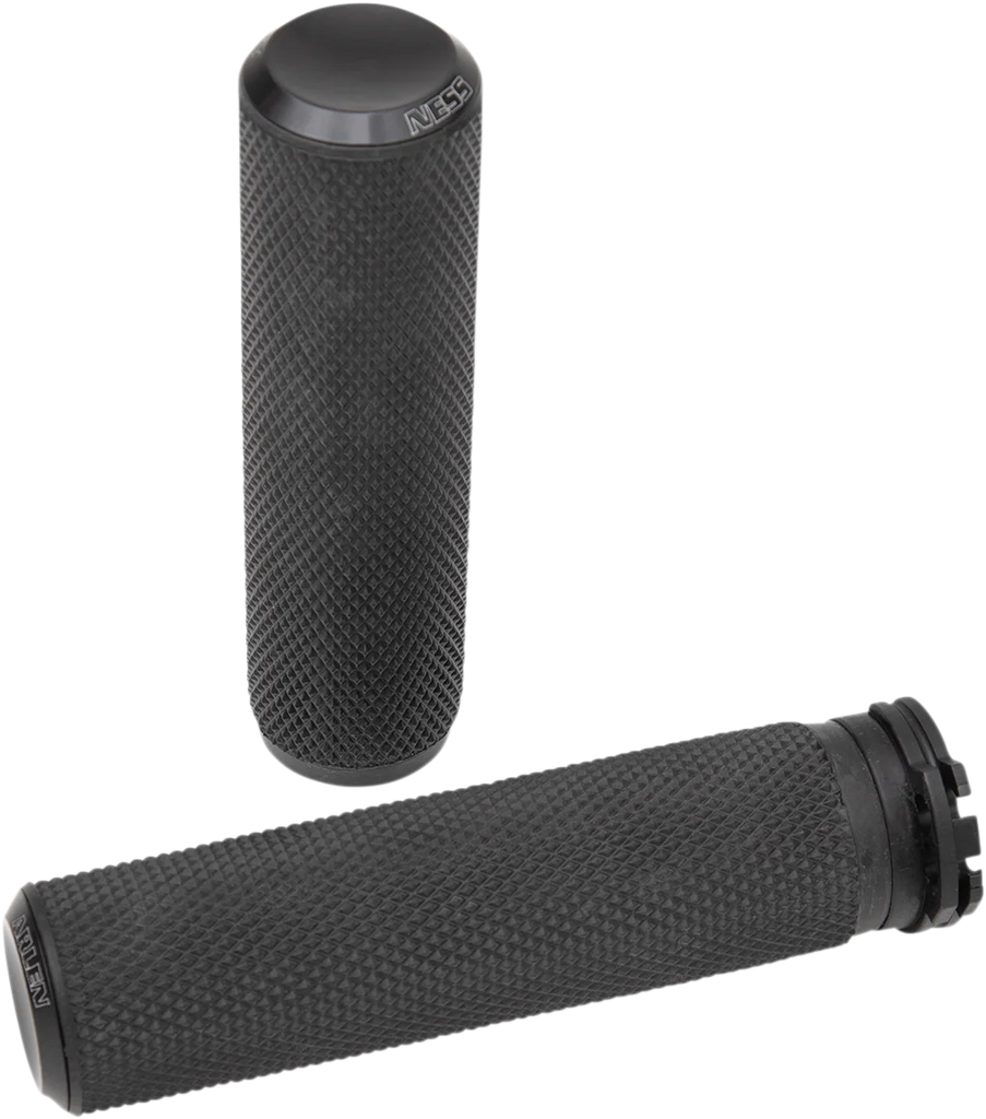 Arlen Ness Grips - Knurled - Cable - Black 07-325 - Main Product View
